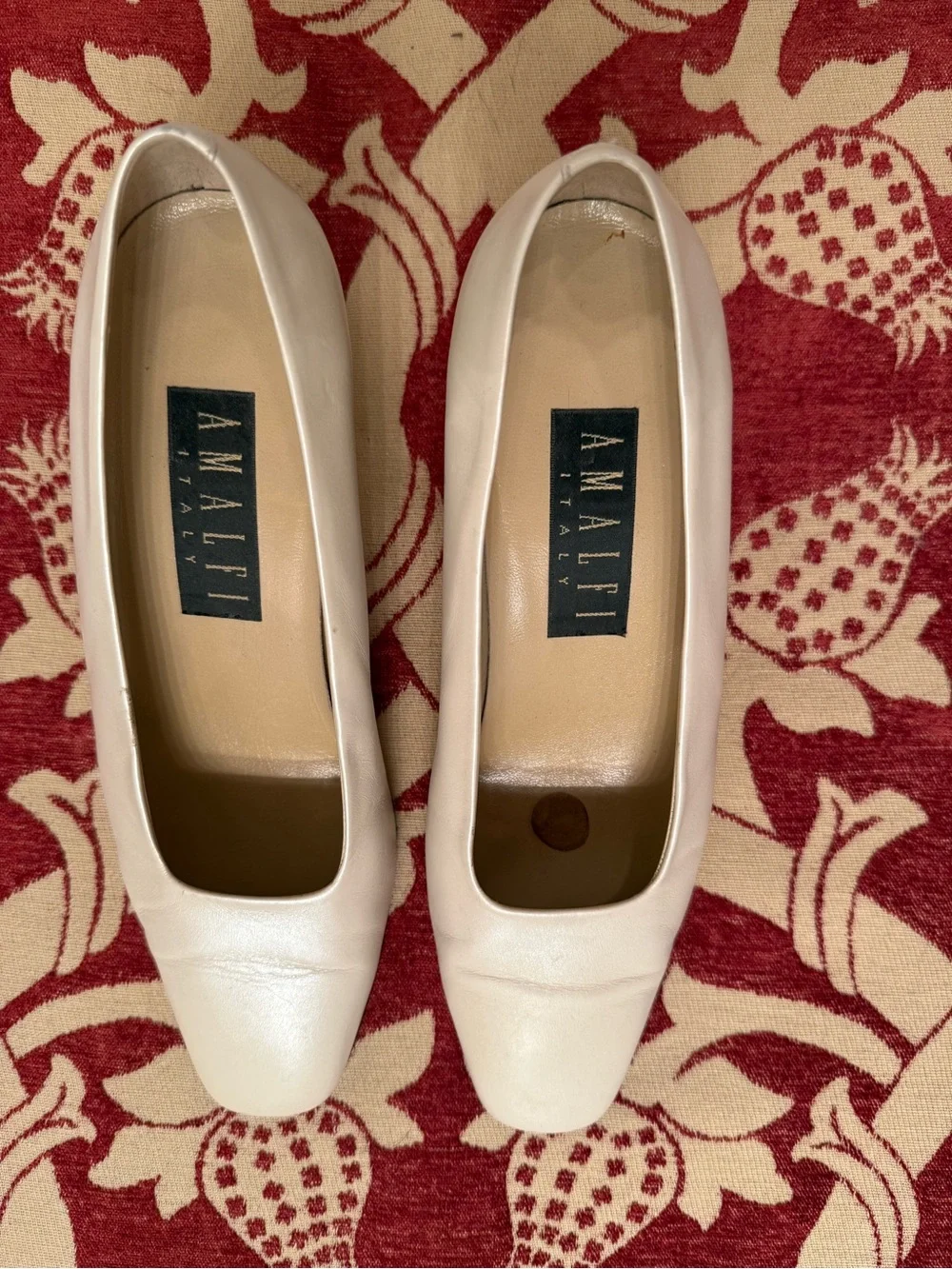 Amalfi Cream Square Toe Leather Flats